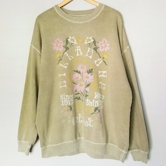 Billabong Ride In Sweatshirt Faded Green XL Keep Shining Graphic Oversized Crew - Picture 16 of 16